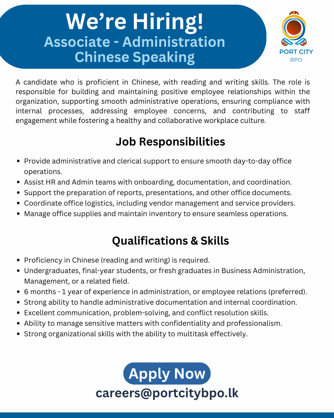 Asso Admin - Chinese speaking (pg 40)